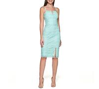 GUESS Ärmelloses Damen-Minikleid aus chemischer Spitze, Minze, 44