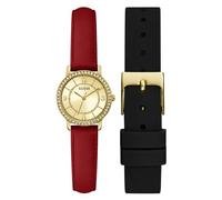 GUESS Analog-Uhrenschatulle, goldfarben und Kristall, Austauschbare Riemen/Goldfarben/Champagner, Einheitsgröße, Klassisch