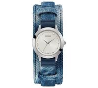 GUESS Analoge Damenuhr aus Quarz mit Armband aus Stoff W1151L3, Silber, Streifen