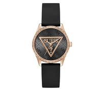 GUESS Analoge Damenuhr mit rundem Zifferblatt, schwarz, GW0942L3