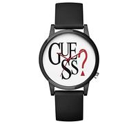 GUESS Analoge Damenuhr Quarz mit Armband aus Silikon V1021M1, weiß, Streifen