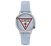 GUESS Analoge Damenuhr Quarz mit Stoffarmband V1014M1, Jeansblau, 38MM, Armband