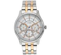 GUESS Analoge Herrenuhr Quarz mit Edelstahlarmband W1180G1, weiß, Armband