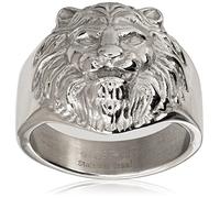GUESS Herrenring aus der Kollektion "Löwe" aus Stahl mit Löwenkopf; Größe: 60; Referenz: jumr01307jwst60, Hypoallergener Stahl