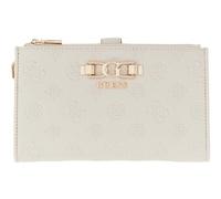 GUESS Geldbörse Anise SLG Double Zip Organizer Stone Logo Creme