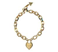 GUESS Armband All You Need Is Love Heart Lock Chain Bracelet Yellow Gold goldfarben