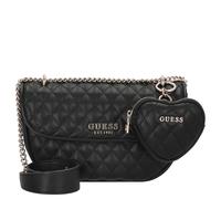 Guess Schultertasche Atabey – umwandelbar zur Crossbody, Klappe, 22 cm, Schwarz, Damen