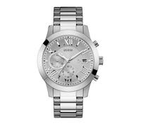 Guess atlas quarz silberfarbenem herren uhr mit silberfarbenem zifferblatt und edelstahl armband one_size Silber