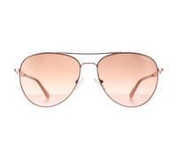 Guess Aviator Womens Glänzend Rose Gold Braun Gradient GF6143 Einheitsgröße