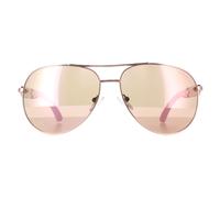 Guess Aviator Womens Glänzend Rose Gold Braun Spiegel GU7295 Einheitsgröße