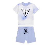GUESS Baby-Jungen Eco Kurzarm-T-Shirt und Active Shorts, 2-teiliges Set, Blue Sky Clouds, 18 Monate