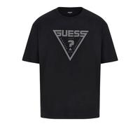 Guess - Baumwoll-Jersey-T-Shirt mit übergroßem Logo - - Tops - Herren - Schwarzk - XL