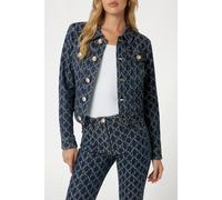 GUESS Bea Tracker Jacket Monogram Jacquard Bl Größe: 42 | Jeansjacken Outlet | Damen