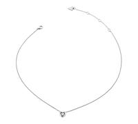 GUESS Beloved 16-18" Crystal Heart Necklace Rhodium