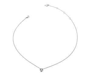 GUESS Beloved 16-18" Crystal Heart Necklace Rhodium