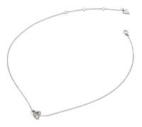 GUESS Beloved 16-18" Heart Links Necklace Rhodium