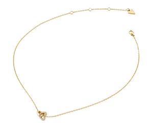 GUESS Beloved 16-18" Heart Links Necklace Yellow Gold