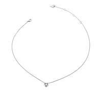 GUESS Beloved 16-18" Crystal Heart Necklace Rhodium