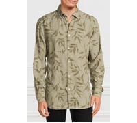 GUESS Benny New Collar Pau Olive Macroleaf Casual Shirt Print Größe: 38 | Casual hemden Outlet | Herren | Grün