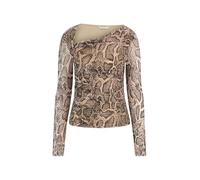 Guess Damen Eco Long Sleeve Bernardette Top, Phyton Natural Skin Print, Groß