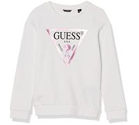 Guess Big Organic French Terry Classic Logo Sweatshirt für Mädchen, Echtes Weiß, 10 Jahre