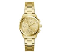 Multifunktionsuhr GUESS "BIRDIE", goldfarben, Armbanduhren, Damen, Quarzuhr, Armbanduhr, Damenuhr, Edelstahlarmband, analog, Wochentag (71828750-0) goldfarben