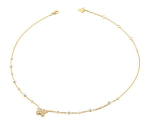 GUESS Borboleta 16-18" Pave Borboleta Necklace Yellow Gold