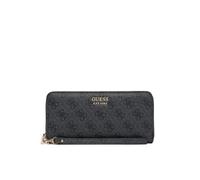 Guess Geldbörse Brenton Large Lederimitat mit 4G-Logo und Griffschlaufe Anthrazit Damen