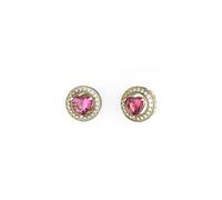 Guess Damen-Ohrringe Ohrstecker Herz Goldfarben/Pink JUBE04669JWYGFCT-U