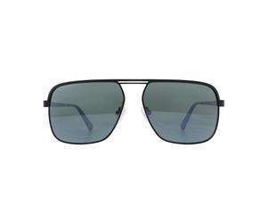 Guess carré Hommes Matte Black Green Mirror Lunettes de soleil Einheitsgröße