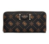 GUESS Carrie Logo Large Zip Around Wallet Espresso Logo