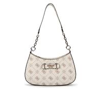 Guess Schultertasche Carrie 26.5 cm Top-Zip Vanilla Logo Weiß