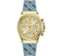 Multifunktionsuhr GUESS "CHARISMA", blau (hellblau, dunkelblau), Armbanduhren, Damen, Armbanduhr, Quarzuhr, Damenuhr (20215233-0) hellblau, dunkelblau