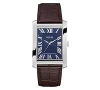 Guess Clyde Klassische Armbanduhr aus Leder, 34 x 39 mm, GW1003G2, Metallic, Herren