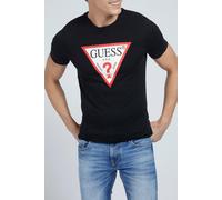 GUESS Cn Ss Original Logo Jet Black A996 Größe: L | Bedruckte T-Shirts Outlet | Herren | Schwarz