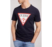 GUESS Cn Ss Original Logo Smart Blue Größe: L | Bedruckte T-Shirts Outlet | Herren | Blau