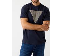 GUESS Cn Ss Triangle Logo Smart Blue Größe: S | Basic T-Shirts Outlet | Herren | Blau