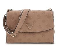 GUESS Cresidia II Convertible Xbody Flap Bag Dark Taupe Logo