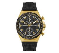 Guess Herren Armbanduhr D1 GW0902G1 Multifunktion Quarz Datum Wochentag Silikonarmband Schwarz