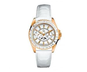 GUESS Damen 41006M1 GC weißes Leder weißes Zifferblatt Uhr weiß modern, weiß, Modern
