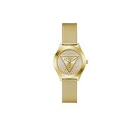 Guess Armbanduhr GLITZ PLAQUE Damen Quarz Analog Edelstahlarmband Goldfarben Mineralglas