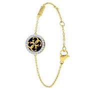 GUESS - Damen - Armband mit plattiertem Anhänger- Armband - Stahl - Rund - Kristall - Gelbgold legiert- 21 cm - Nickelfrei