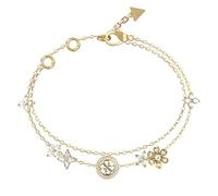 GUESS Damen-Armband Multi Flowers Weiß/Goldfarben JUBB06029JWYGS