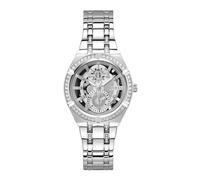 Guess Damen Armbanduhr Allara mit silberfarbenem Edelstahlarmband, 3 Bar, Gehäusedurchmesser: 36 mm, GW0604L1