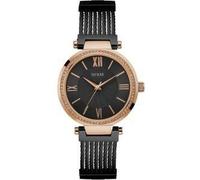 Guess Damen-Armbanduhr Analog Quarz Edelstahl Schwarz W0638L5