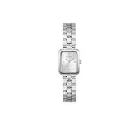 Guess Damen Armbanduhr GB ISLA mit Zirkonia, silberfarbenes Edelstahlarmband, Mineral Glas, silberfarbenes Ziffernblatt, 3 Bar, Gehäusegröße: 22 mm, GW0865L1