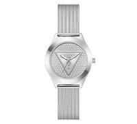Guess Damen Armbanduhr GT Glitz Plaque, silberfarbenes Edelstahlarmband, Mineral Glas, silbernes Ziffernblatt, 5 Bar, Gehäusedurchmesser: 34 mm, GW0835L1