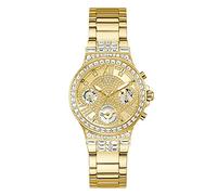 Guess Damen Armbanduhr Moonlight mit goldfarbenem Edelstahlarmband, 3 Bar, Gehäusedurchmesser: 36 mm, GW0320L2