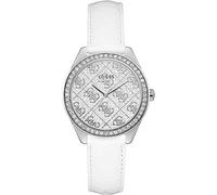 Guess Damen-Armbanduhr Sugar Weiß 37mm mit Lederarmband & 3 bar Wasserschutz - GW0098L1