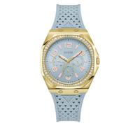 Guess Armbanduhr Zest GW0694L1 Damen Multifunktion hellblaues Silikonarmband 3 Bar